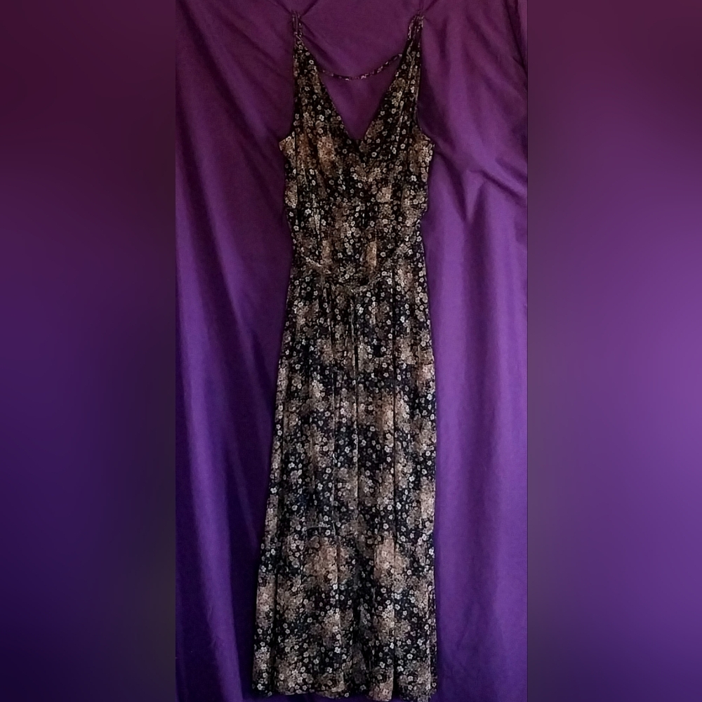 Floral Black and Cream Women's Dress